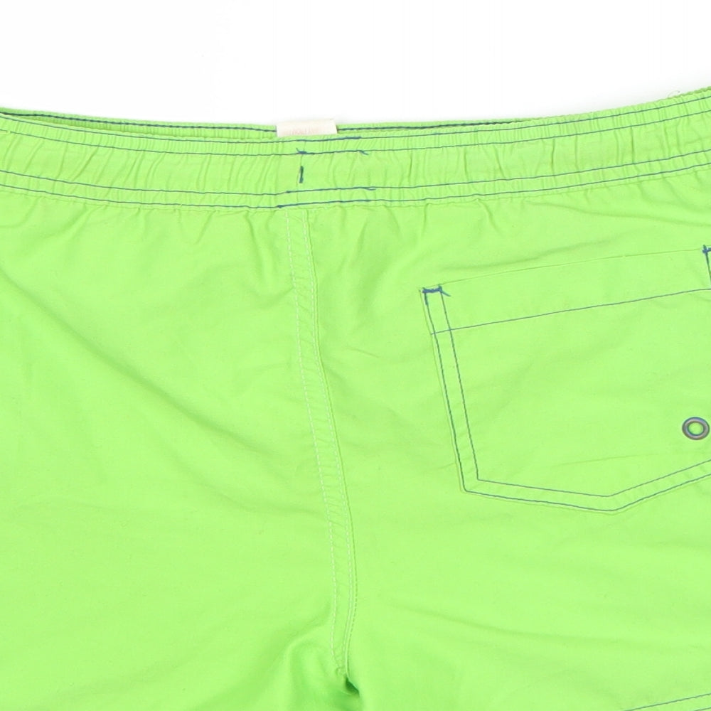 NEXT Boys Green Polyester Sweat Shorts Size 7-8 Years Regular Drawstring