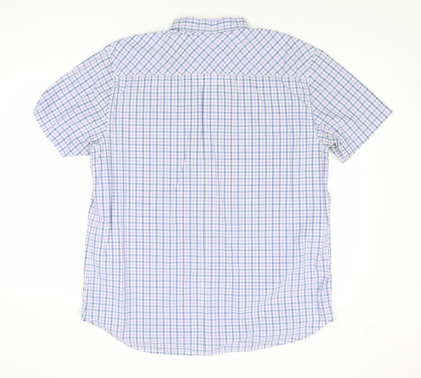 RJR.John Rocha Mens Multicoloured Plaid Cotton Button-Up Size L Collared Button