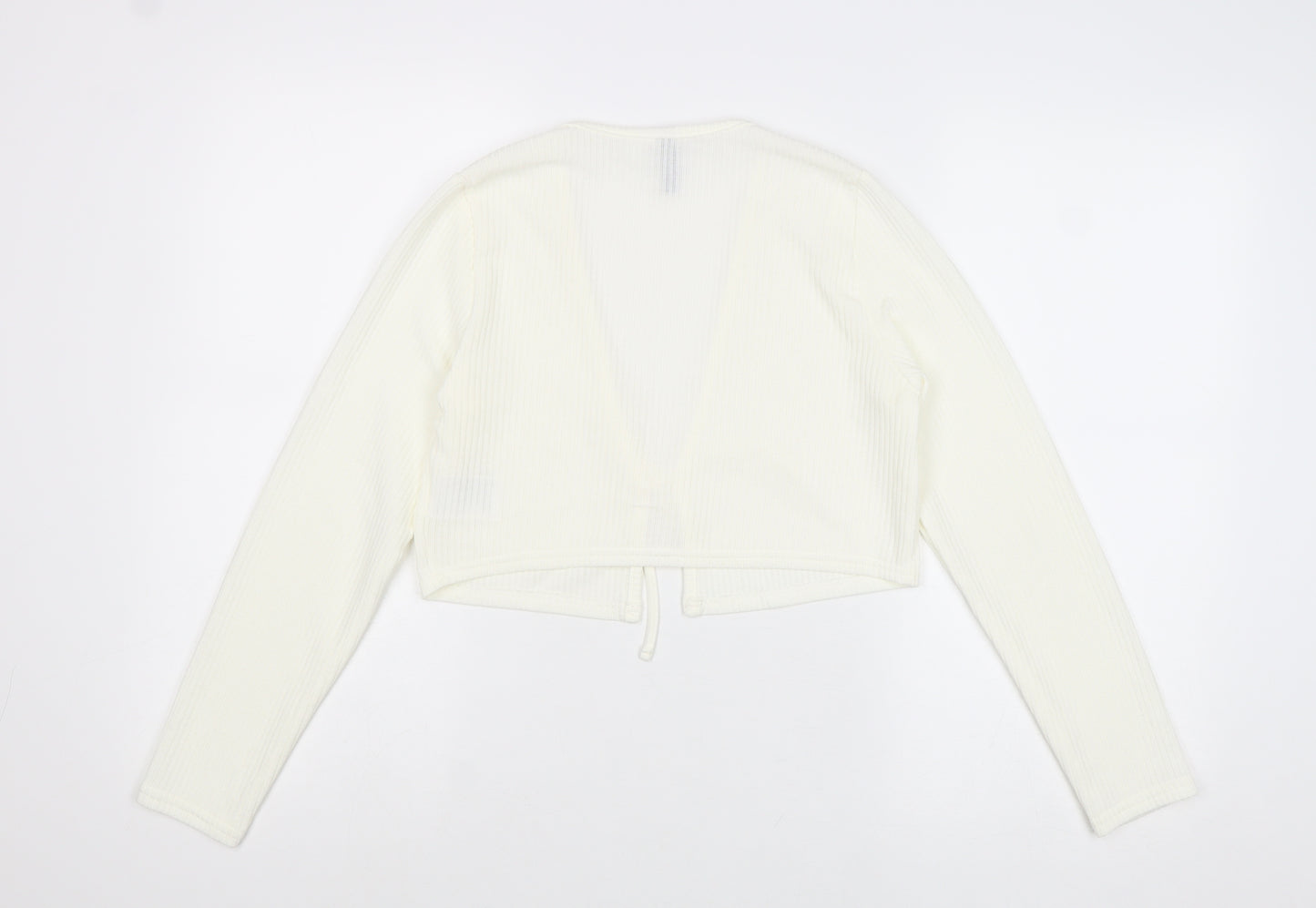 H&M Womens Ivory Polyester Wrap Blouse Size M V-Neck