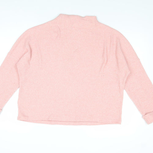 H&M Womens Pink Mock Neck Viscose Pullover Jumper Size M