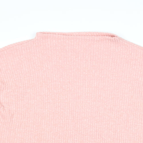 H&M Womens Pink Mock Neck Viscose Pullover Jumper Size M