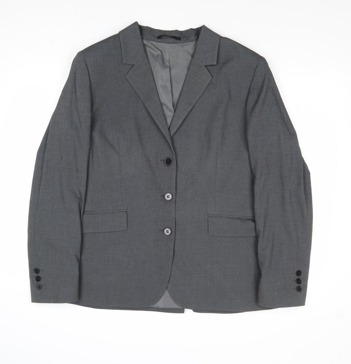 Icona Mens Grey Geometric Polyester Jacket Suit Jacket Size 36 Regular