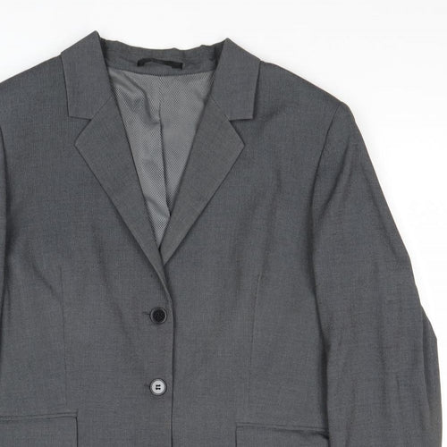 Icona Mens Grey Geometric Polyester Jacket Suit Jacket Size 36 Regular