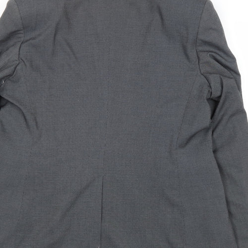 Icona Mens Grey Geometric Polyester Jacket Suit Jacket Size 36 Regular