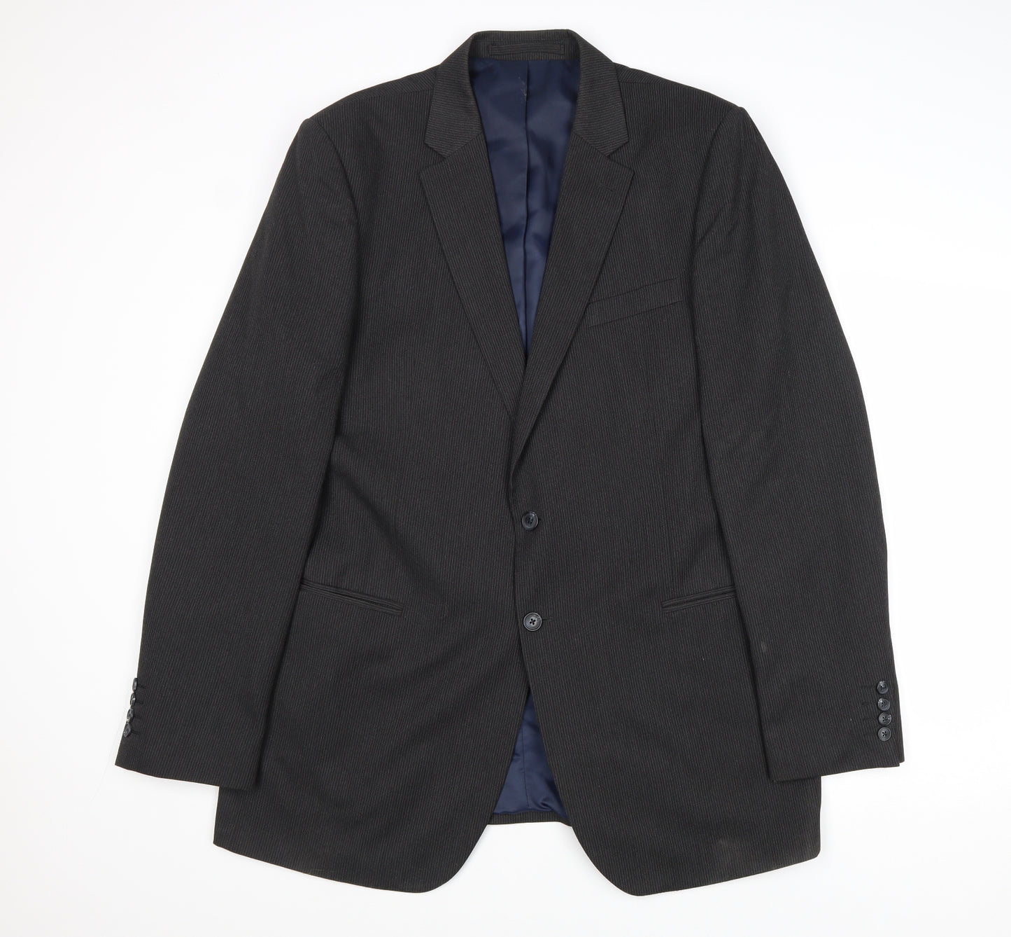 Marks and Spencer Mens Grey Geometric Polyester Jacket Blazer Size 44 Regular