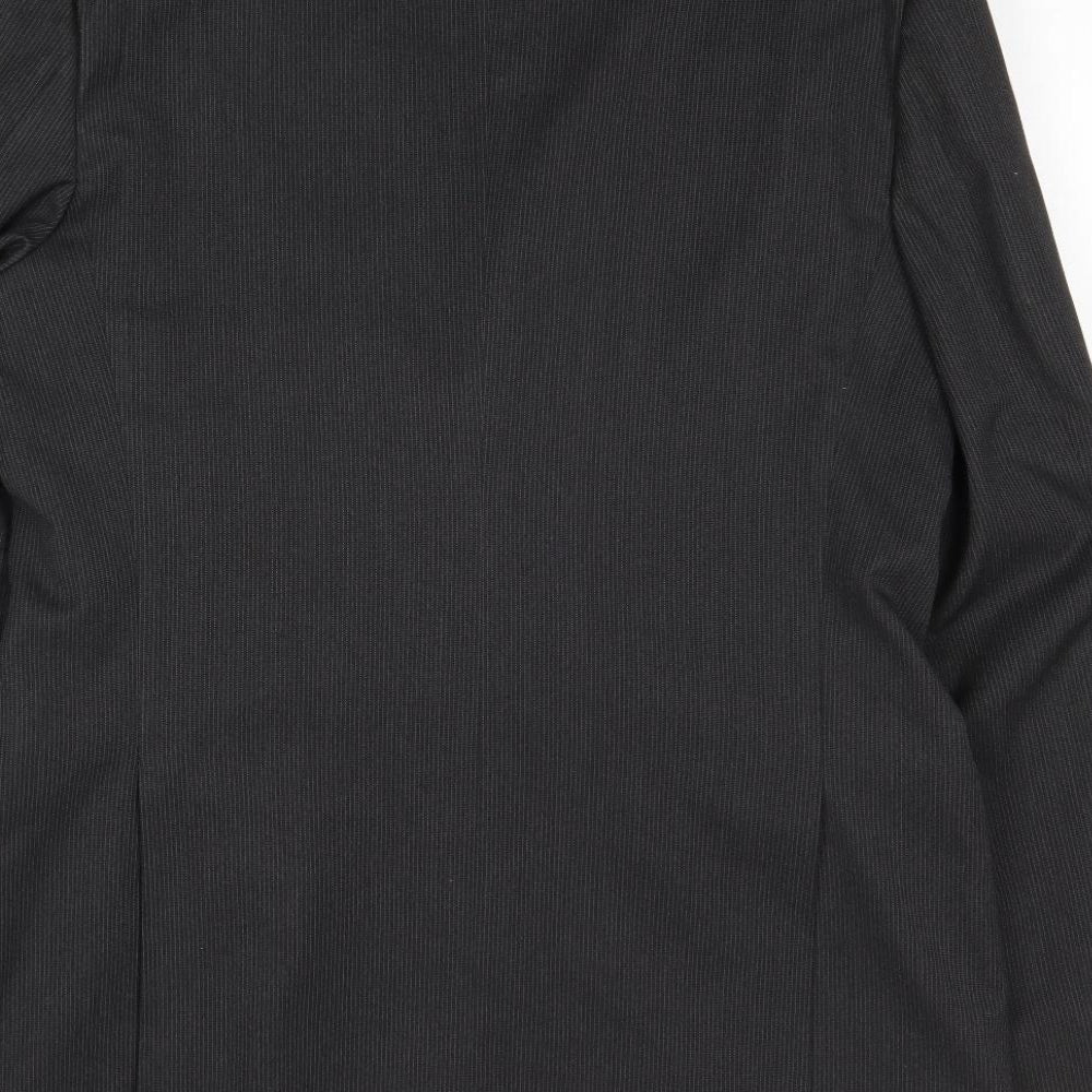 Marks and Spencer Mens Grey Geometric Polyester Jacket Blazer Size 44 Regular