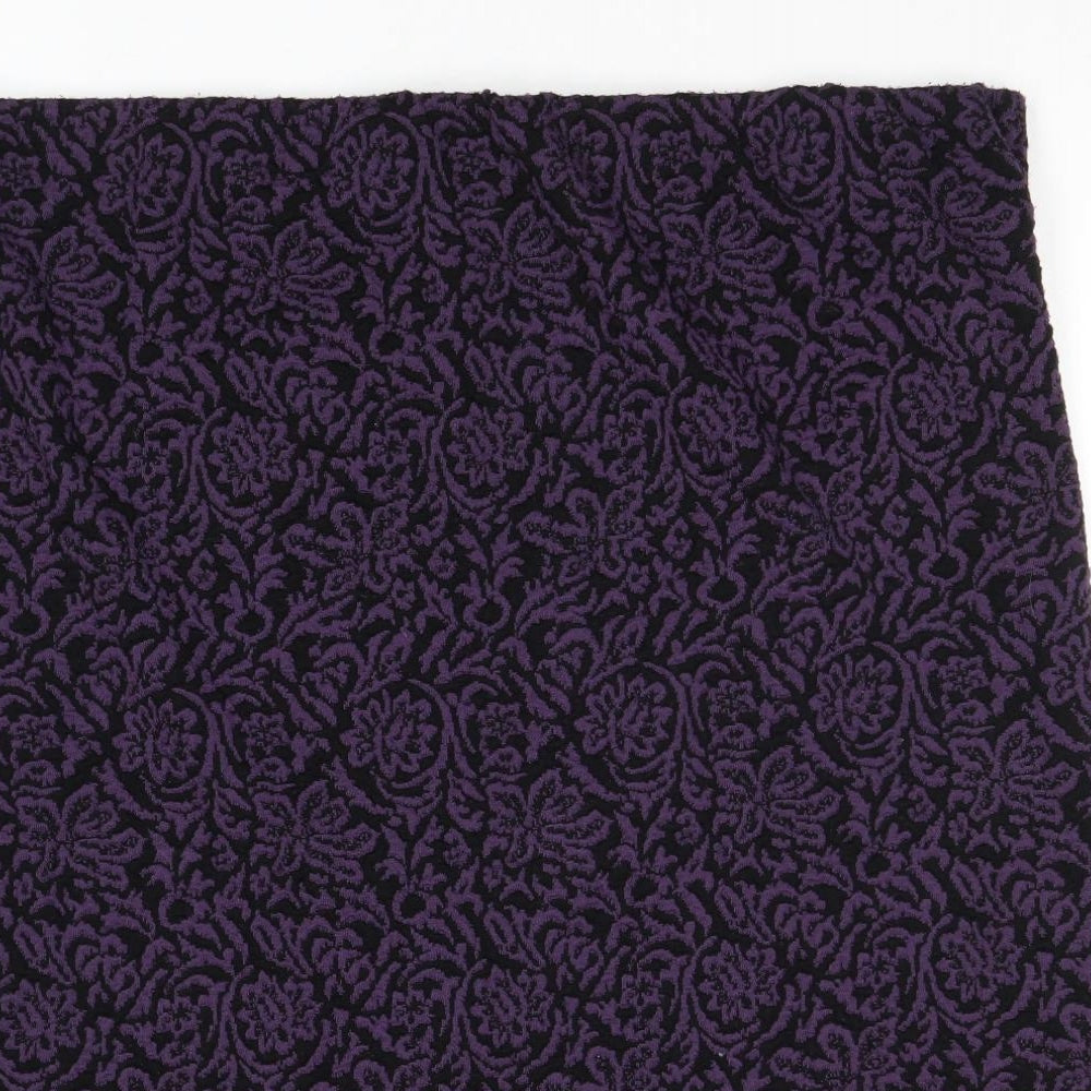 Yours Womens Purple Geometric Acrylic A-Line Skirt Size 26 - Size 26-28