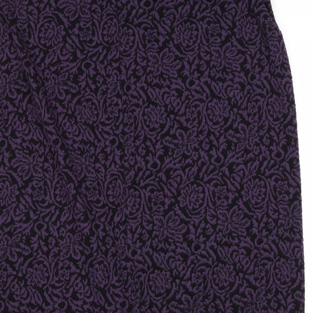 Yours Womens Purple Geometric Acrylic A-Line Skirt Size 26 - Size 26-28
