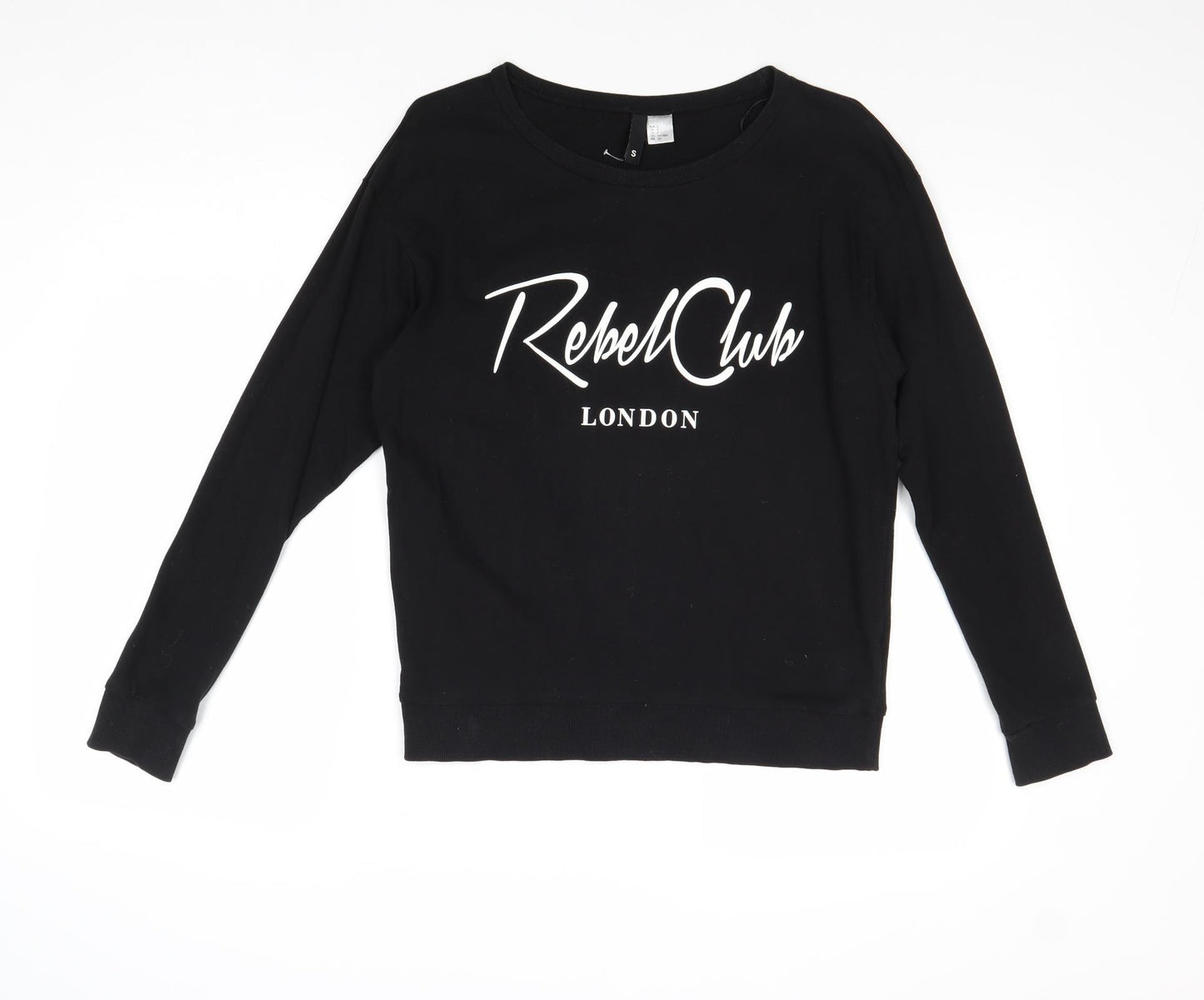 Divided by H&M Womens Black Cotton Pullover Sweatshirt Size S Pullover - Rebel Club London
