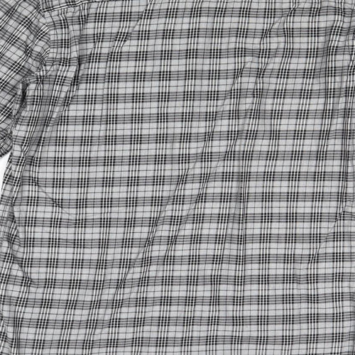 Zero Gram Mens Grey Plaid Cotton Button-Up Size M Collared Button