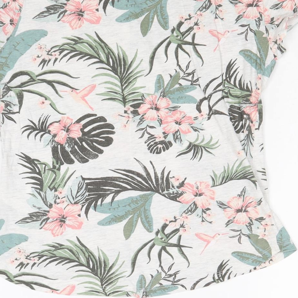 H&M Girls Multicoloured Geometric Cotton Basic T-Shirt Size 11-12 Years Round Neck Pullover - Mitchell Crew