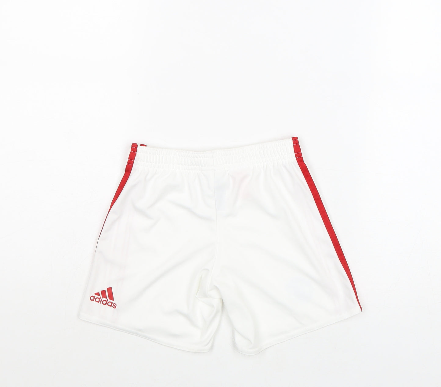 adidas Boys White Polyester Sweat Shorts Size 4-5 Years Regular - Manchester United