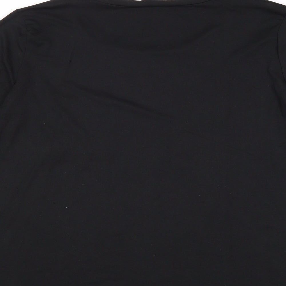Aria & Clara Womens Black Polyester Basic T-Shirt Size M Round Neck