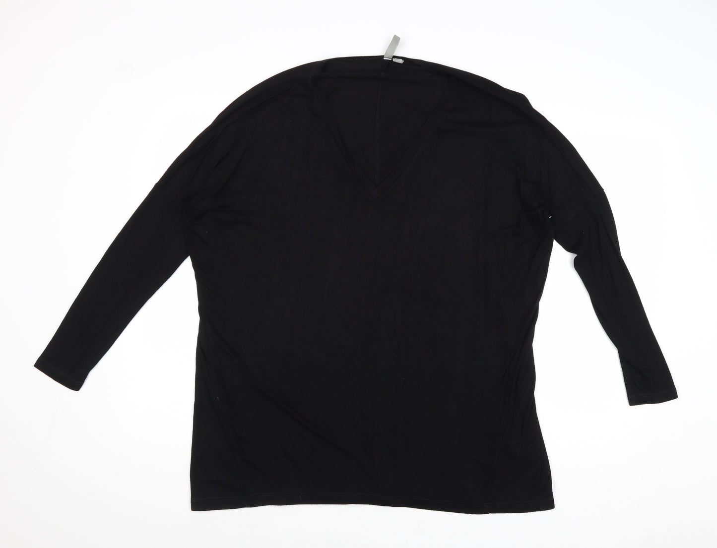 H&M Womens Black Round Neck Viscose Pullover Jumper Size 6