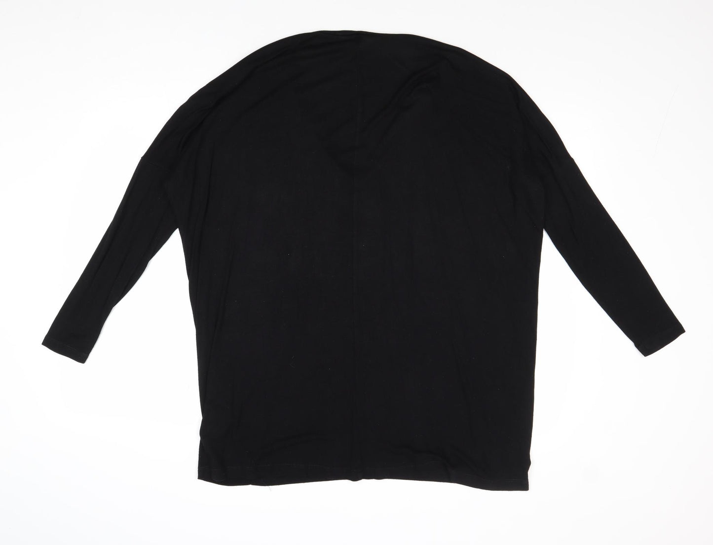 H&M Womens Black Round Neck Viscose Pullover Jumper Size 6
