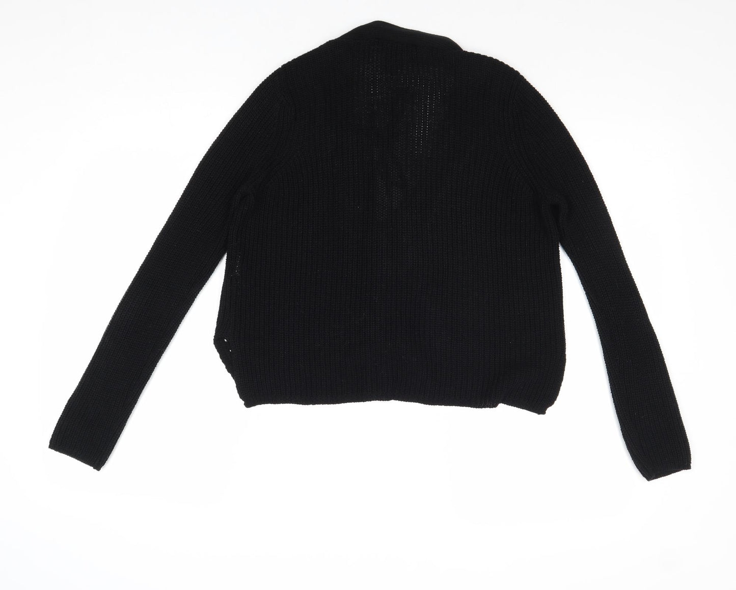 FOREVER 21 Womens Black V-Neck Acrylic Pullover Jumper Size S