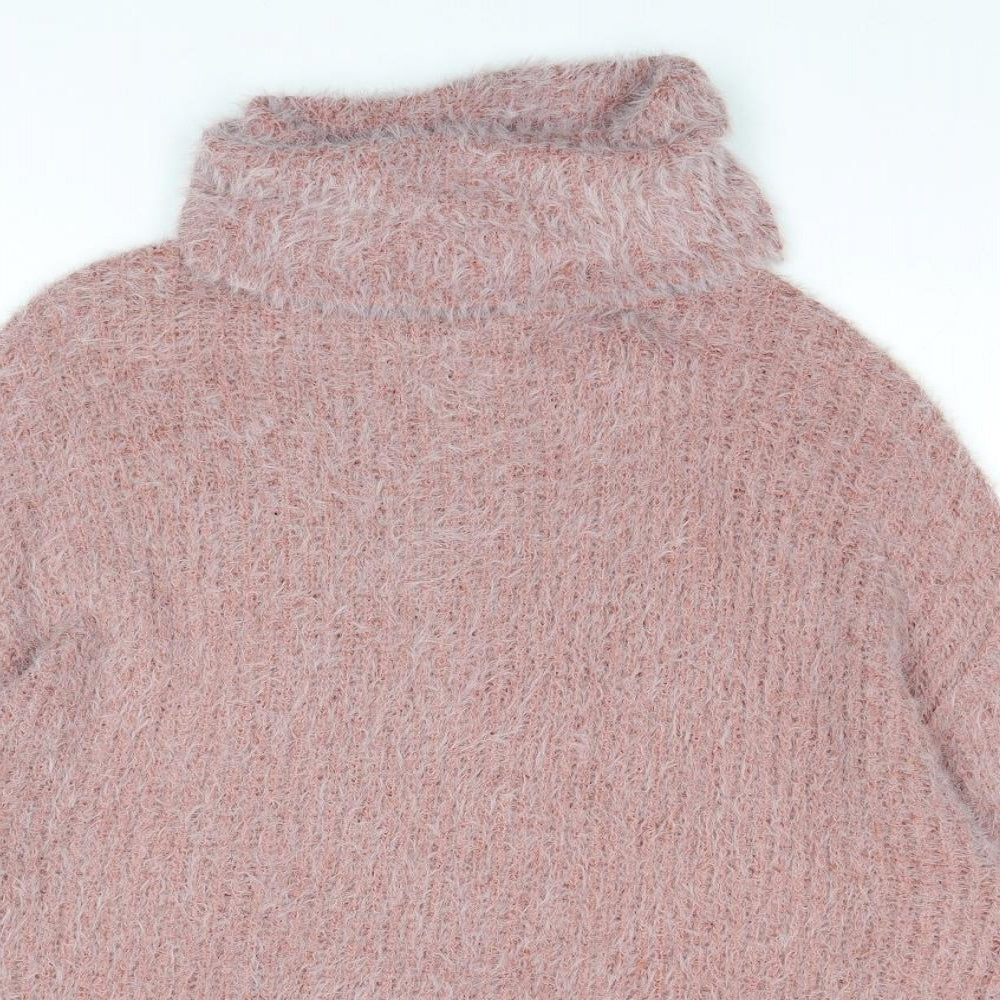 New Look Womens Brown Roll Neck Nylon Pullover Jumper Size S