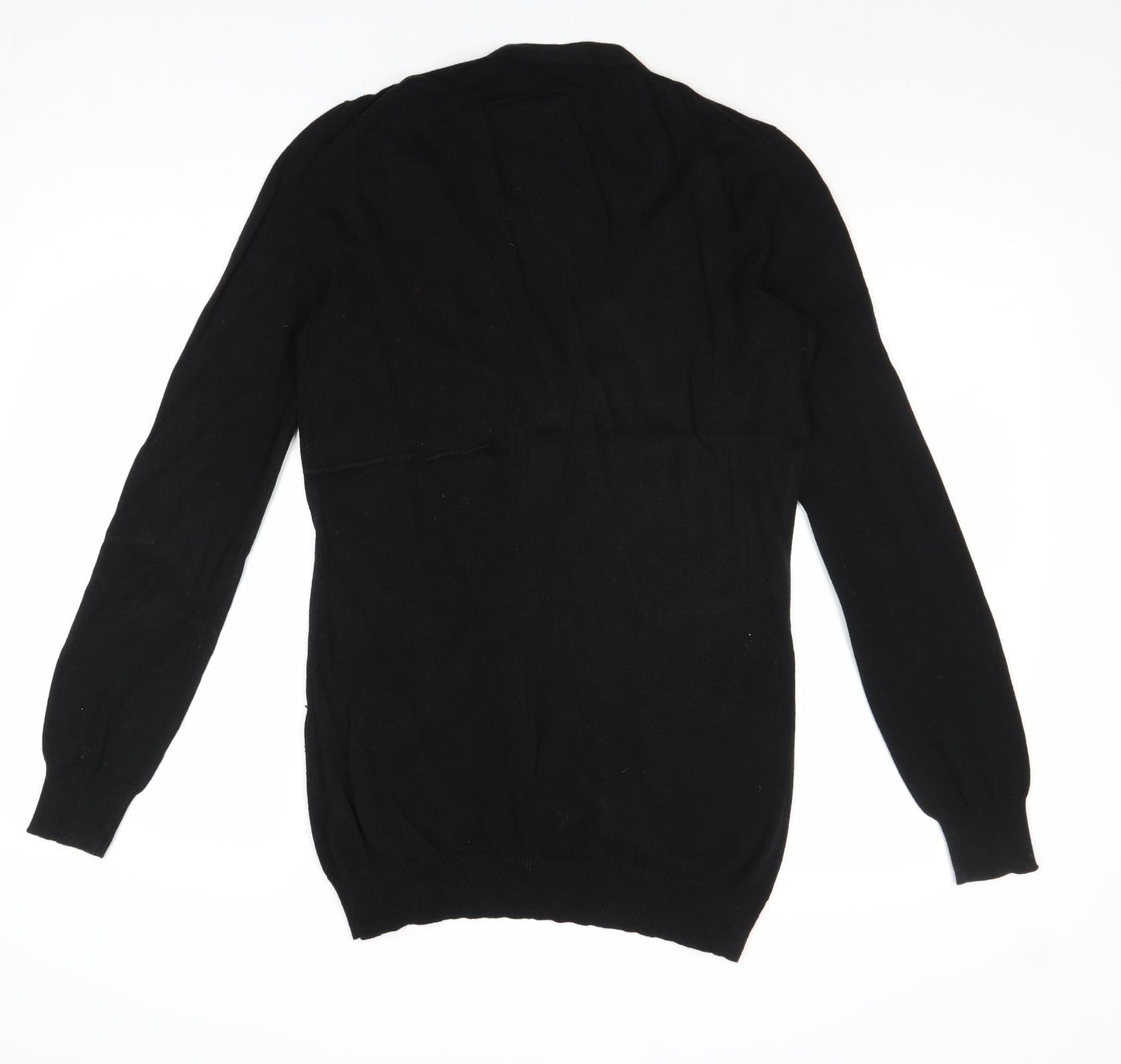 Whistles Womens Black V-Neck Cotton Cardigan Jumper Size 10