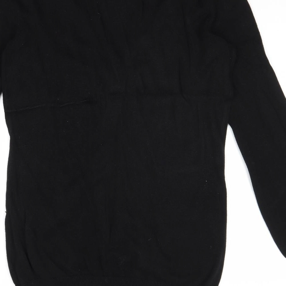 Whistles Womens Black V-Neck Cotton Cardigan Jumper Size 10
