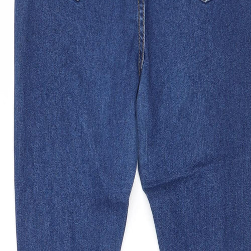 Boohoo Womens Blue Cotton Skinny Jeans Size 12 Regular Zip