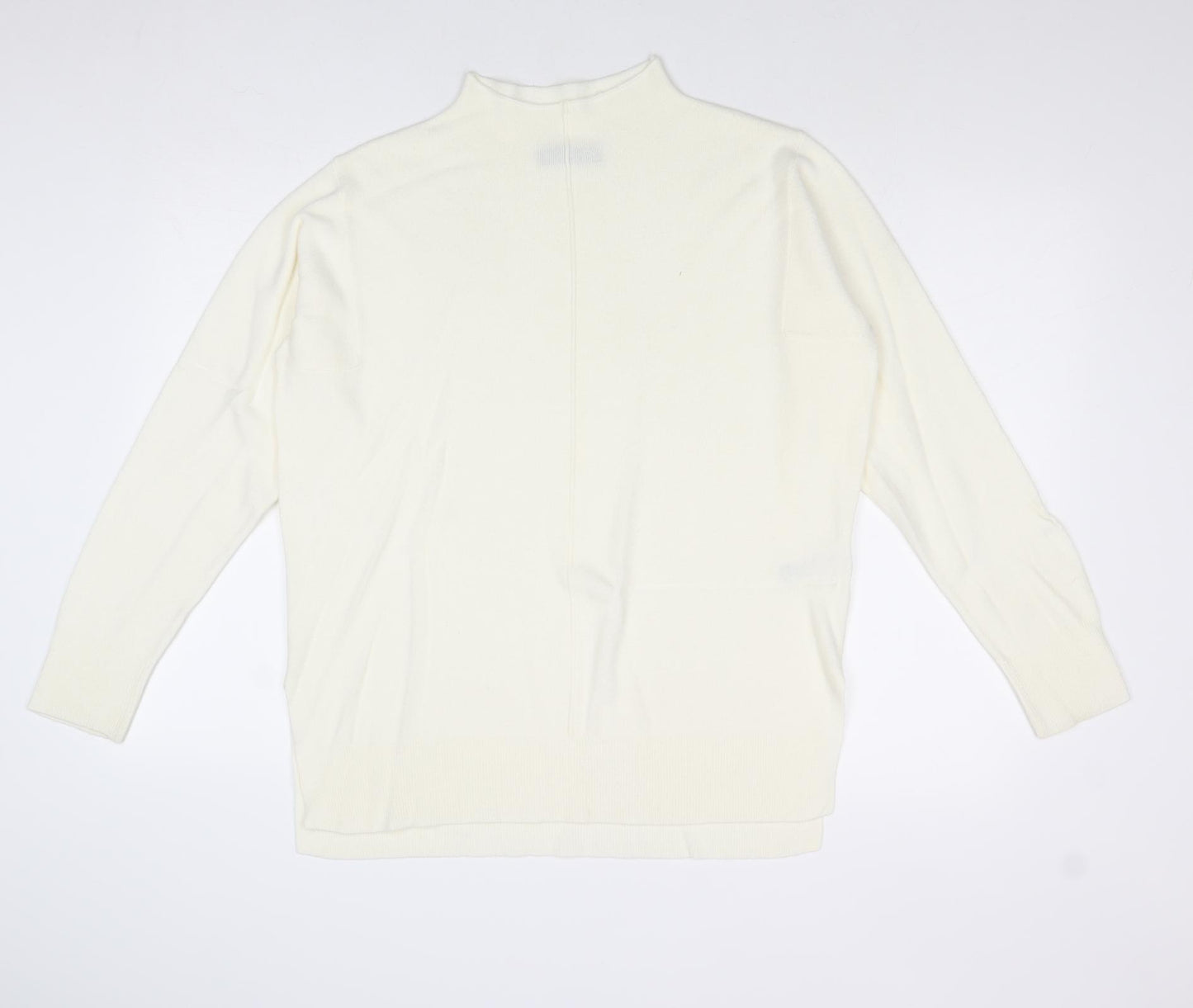 Marks and Spencer Womens Ivory Mock Neck Acrylic Pullover Jumper Size M