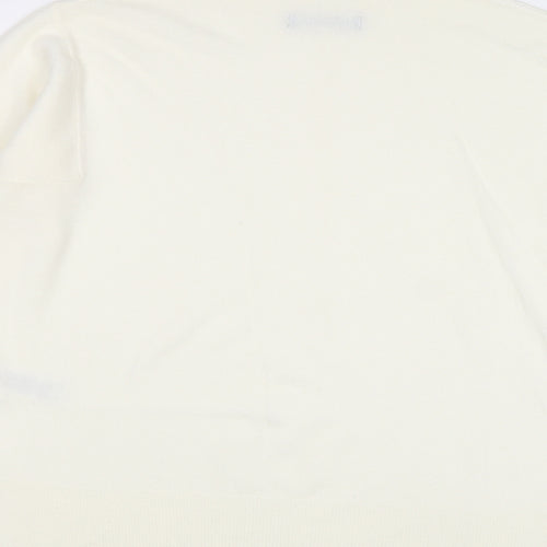 Marks and Spencer Womens Ivory Mock Neck Acrylic Pullover Jumper Size M
