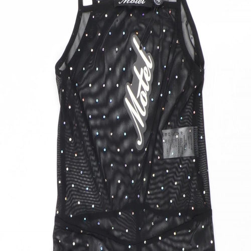 Motel Womens Black Polyester Jumpsuit One-Piece Size XS Pullover