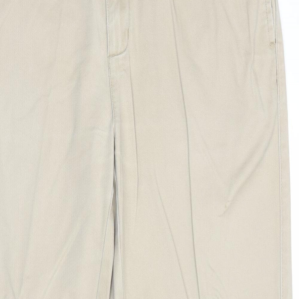 Armando Mens Beige Cotton Trousers Size 34 in Regular Zip