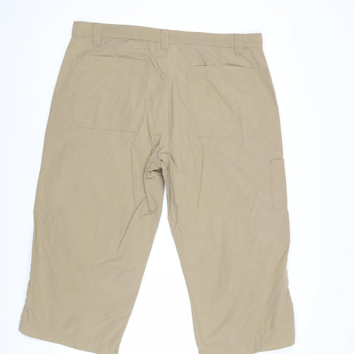 Watsons Mens Beige Cotton Cropped Trousers Size XL Regular Zip