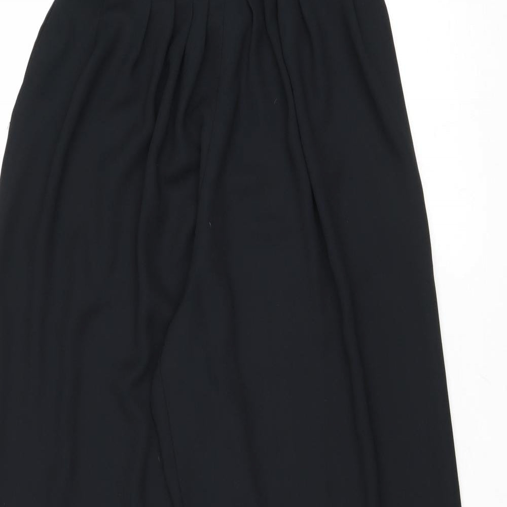 Peters & Ashley Womens Black Polyester Trousers Size 6 Regular Button