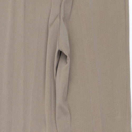 Artigiano Womens Brown Polyester Trousers Size 32 in Regular Zip