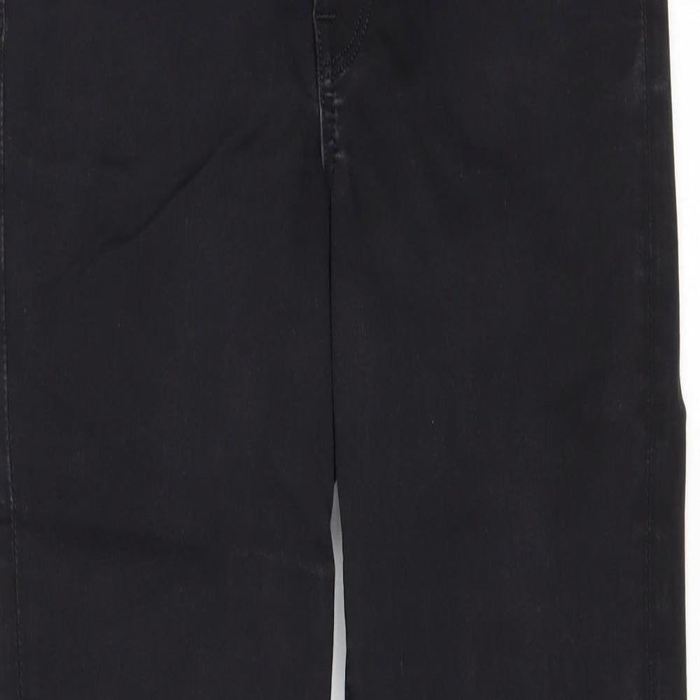 H&M Womens Black Cotton Straight Jeans Size 28 in Regular Zip