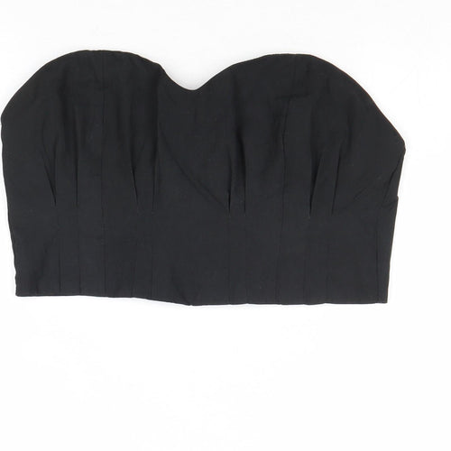 Boohoo Womens Black Polyester Cropped Tank Size 12 Sweetheart