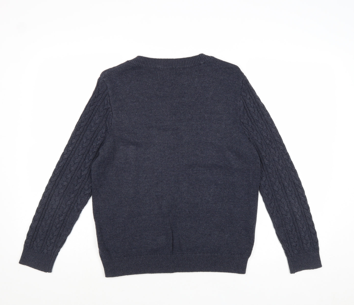 H&M Womens Blue Round Neck Acrylic Pullover Jumper Size L