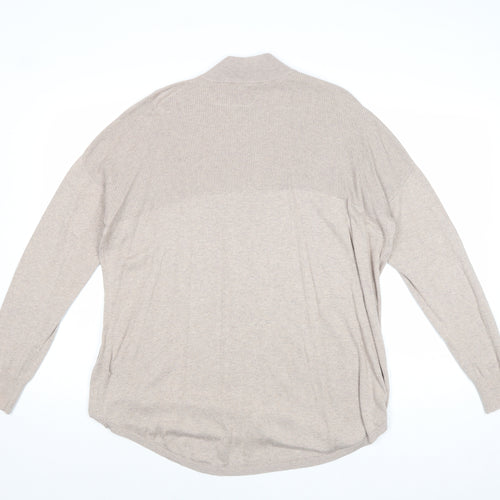ASOS Womens Beige Mock Neck Cotton Pullover Jumper Size 10