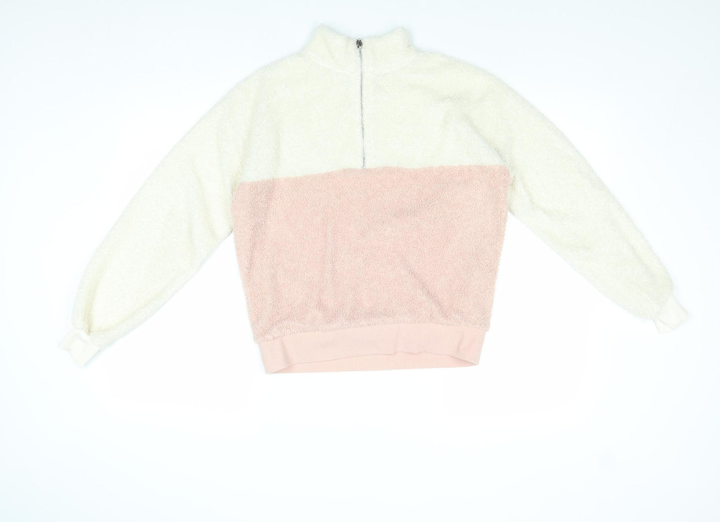 New Look Womens Multicoloured Colourblock Polyester Pullover Sweatshirt Size 6 Zip