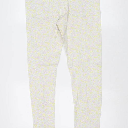Divided by H&M Womens Multicoloured Geometric Cotton Skinny Jeans Size 12 Regular Zip
