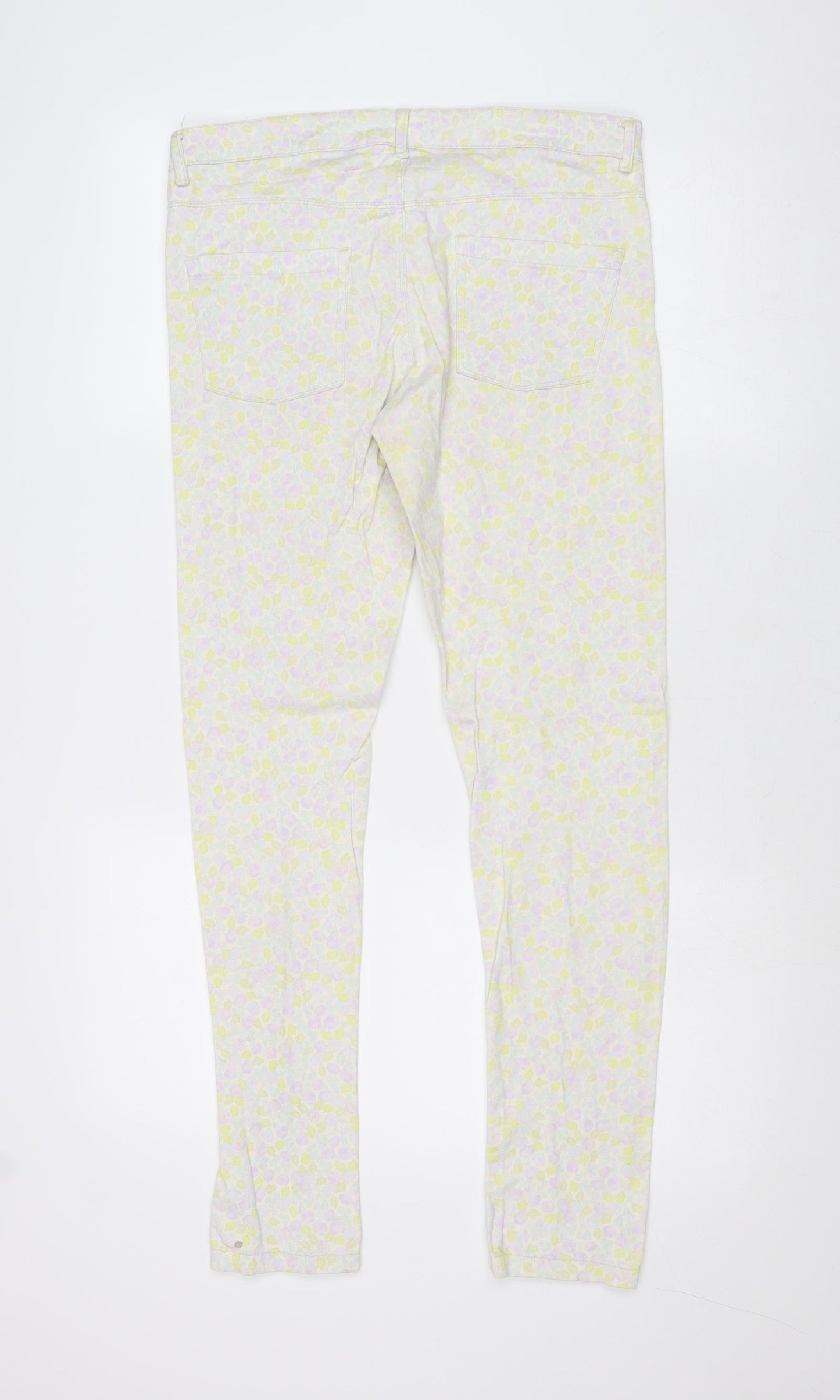 Divided by H&M Womens Multicoloured Geometric Cotton Skinny Jeans Size 12 Regular Zip