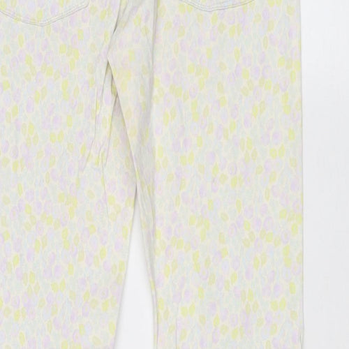 Divided by H&M Womens Multicoloured Geometric Cotton Skinny Jeans Size 12 Regular Zip