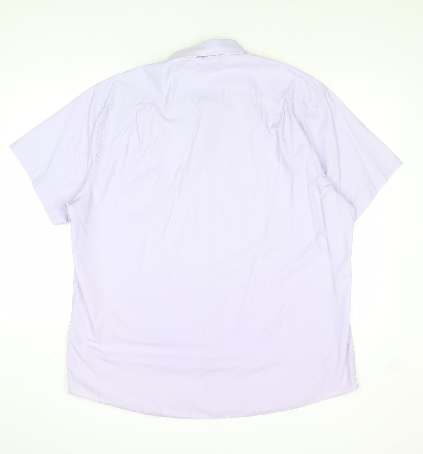 Thomas Nash Mens Purple Polyester Button-Up Size 17.5 Collared Button