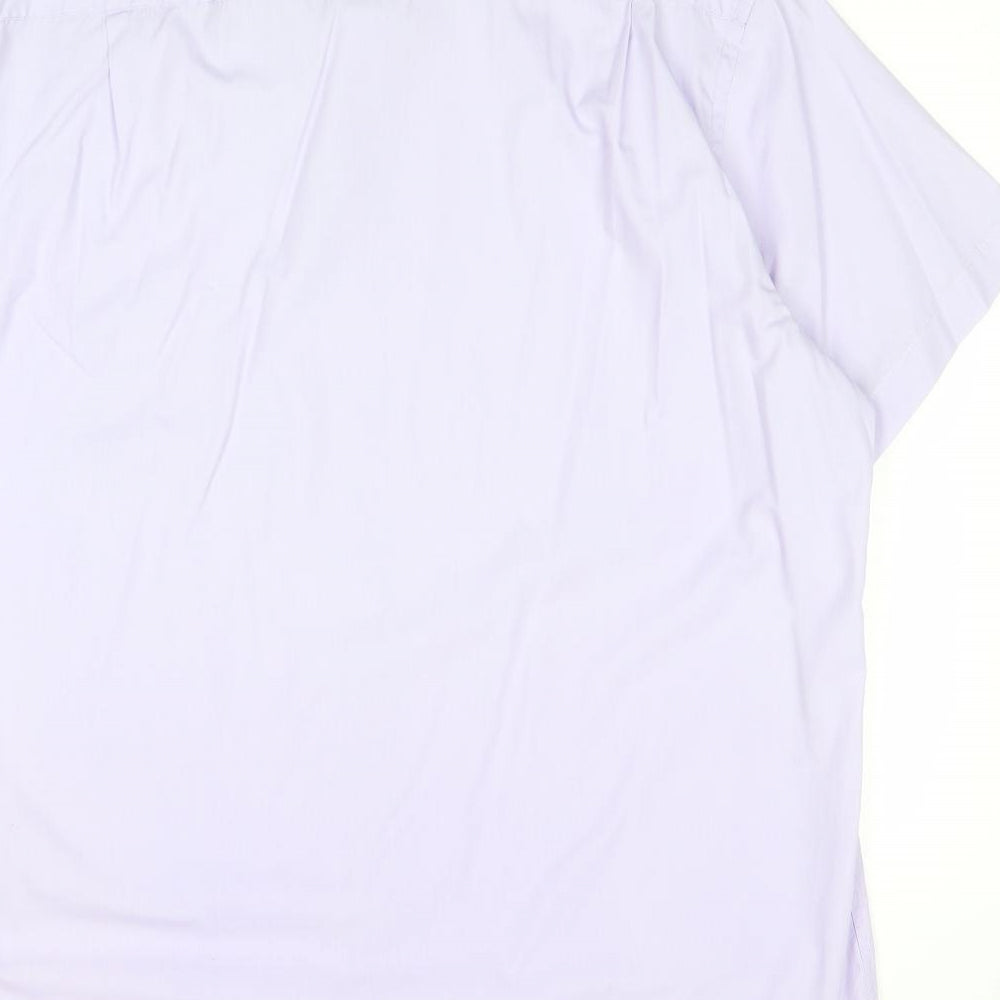 Thomas Nash Mens Purple Polyester Button-Up Size 17.5 Collared Button
