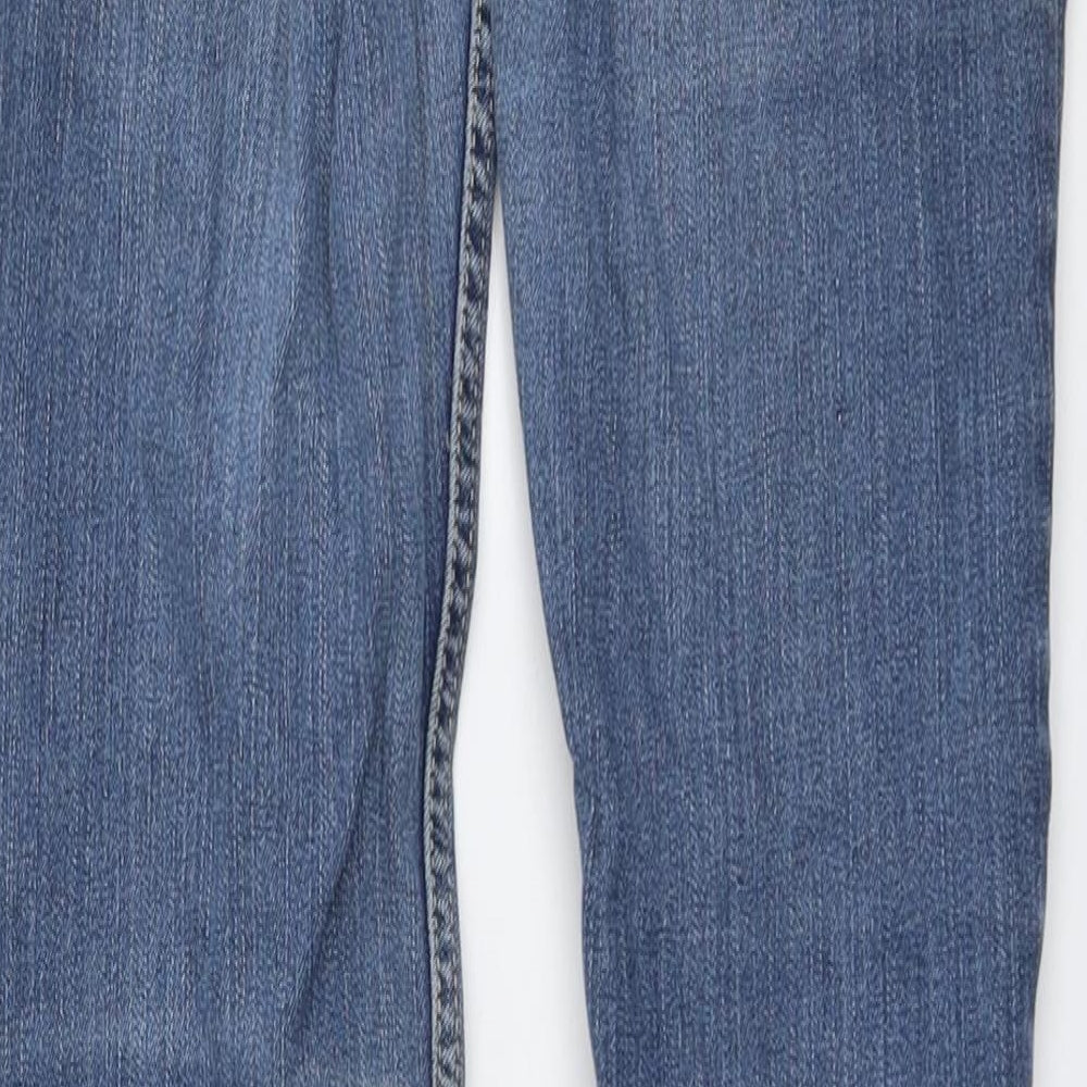 Aeropastale Womens Blue Cotton Straight Jeans Size 30 in L32 in Regular Button