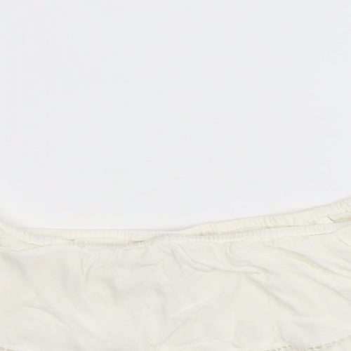 Miss Selfridge Womens Ivory Viscose Cropped Tank Size 6 Off the Shoulder
