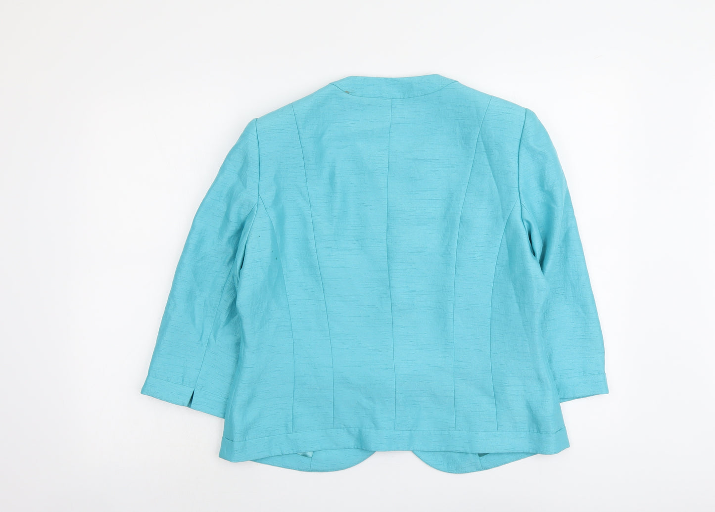 Jacques Vert Womens Blue Polyester Jacket Blazer Size 14