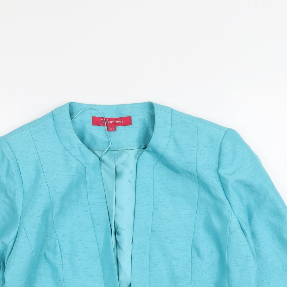 Jacques Vert Womens Blue Polyester Jacket Blazer Size 14