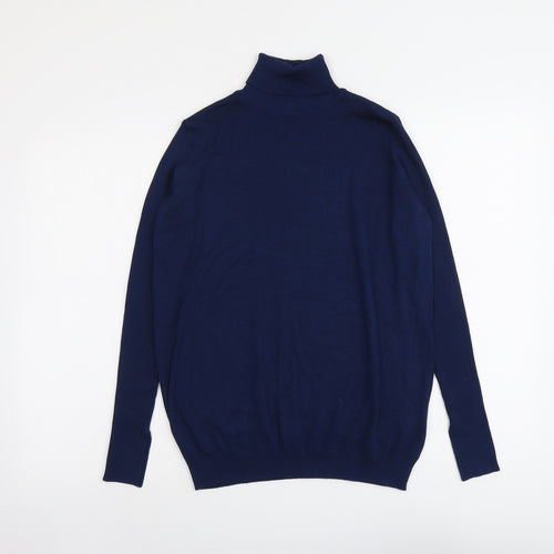 JD Williams Womens Blue Roll Neck Viscose Pullover Jumper Size 12