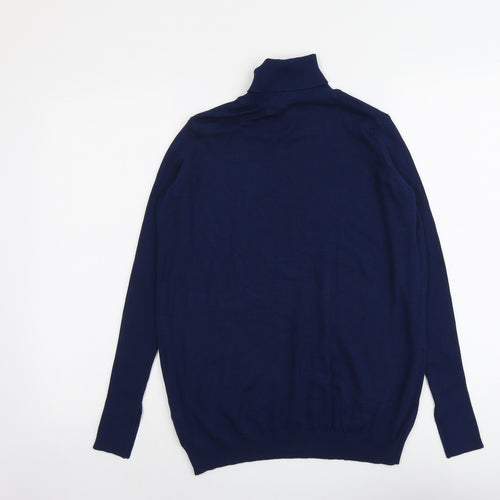 JD Williams Womens Blue Roll Neck Viscose Pullover Jumper Size 12