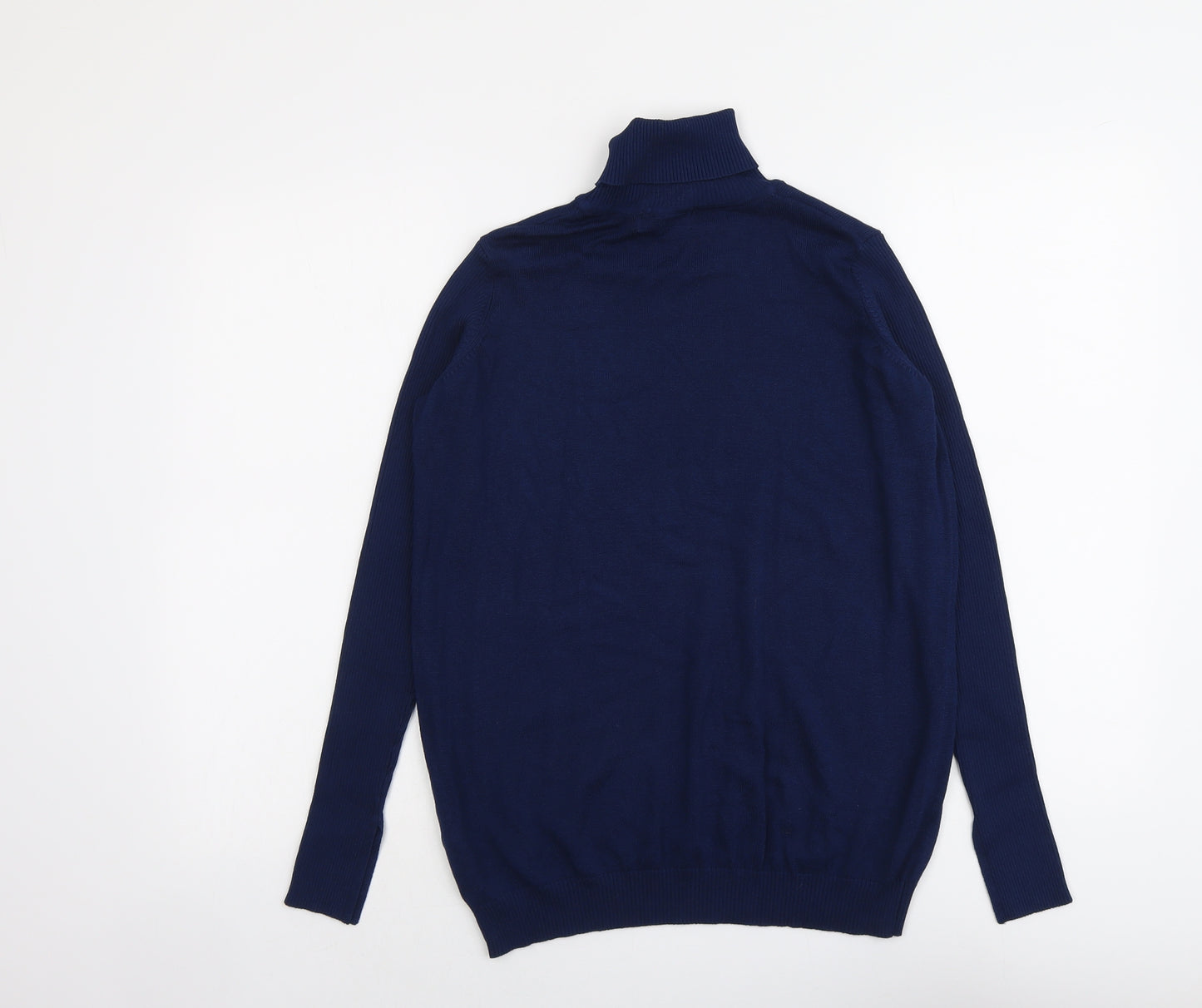 JD Williams Womens Blue Roll Neck Viscose Pullover Jumper Size 12
