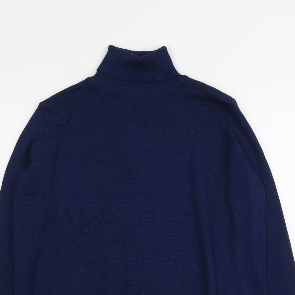 JD Williams Womens Blue Roll Neck Viscose Pullover Jumper Size 12