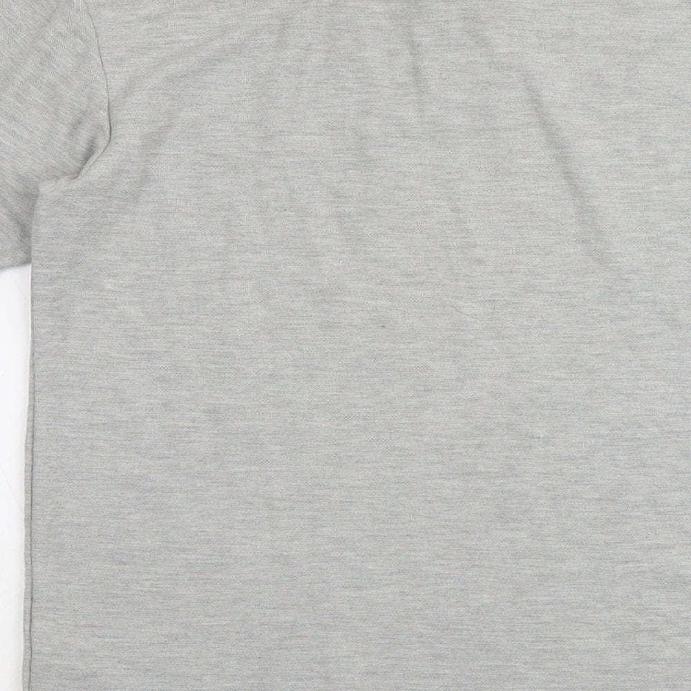 Slazenger Mens Grey Cotton Polo Size M Collared Button